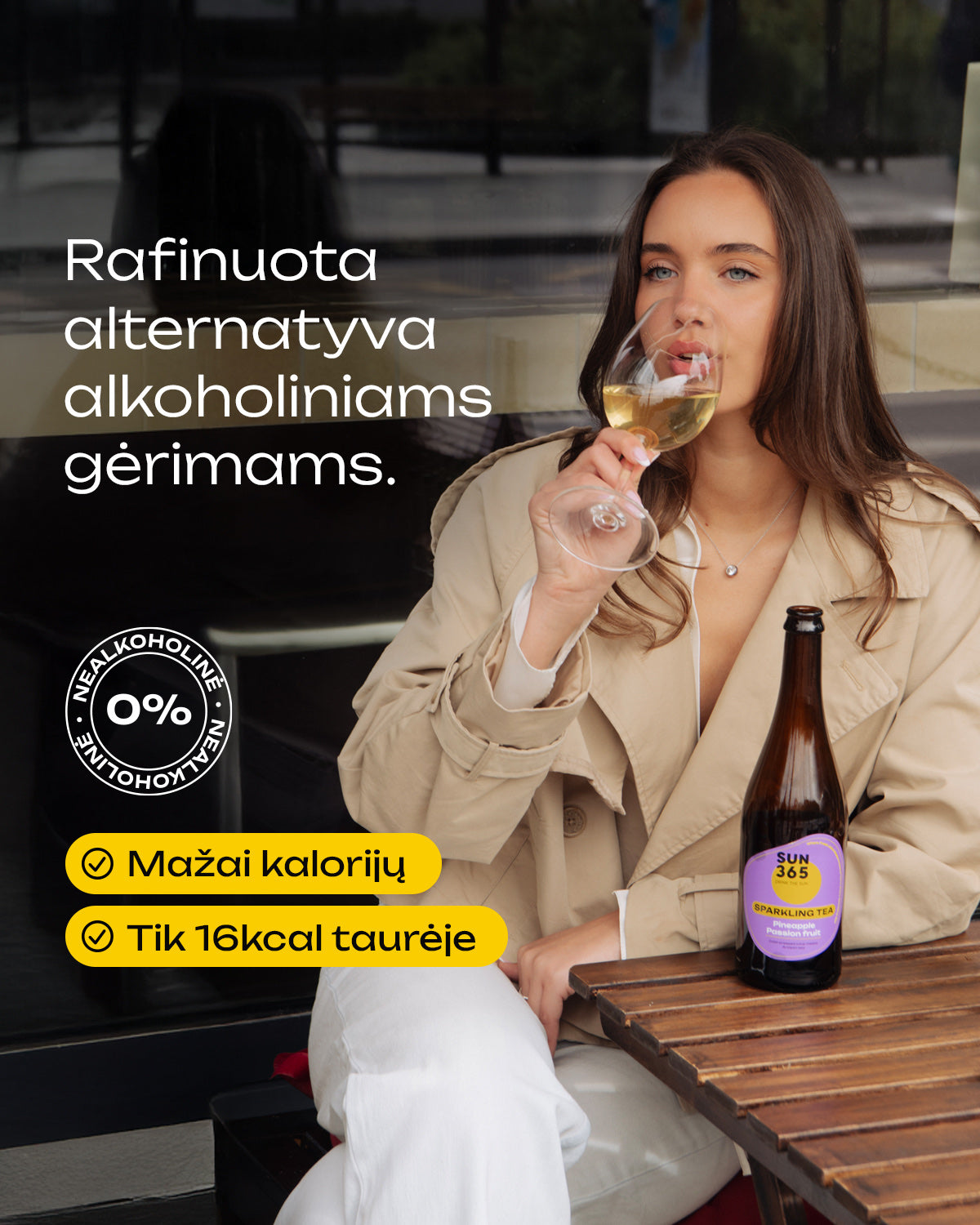 Rafinuota alternatyva alkoholiniams gėrimams